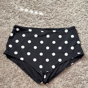 Victoria's Secret Black and White Polka Dot High Waist Bikini Bottoms
